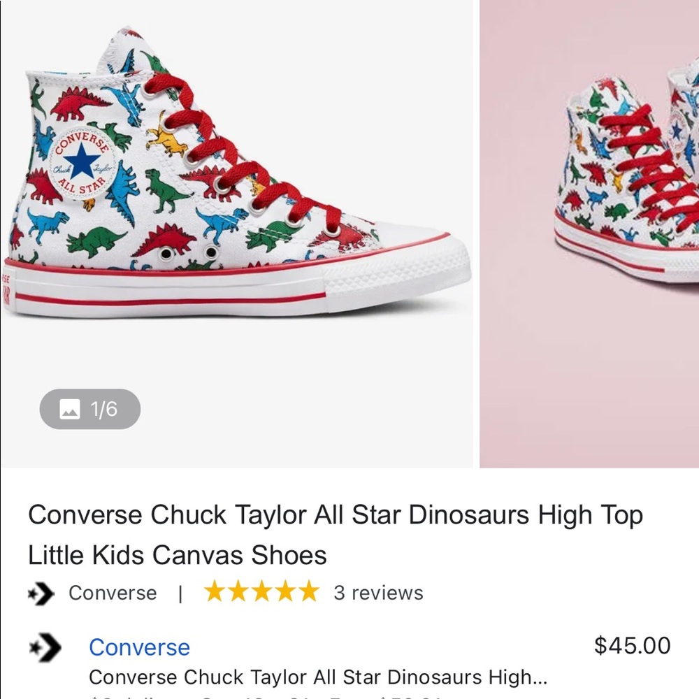 Dinosaur converse sneakers